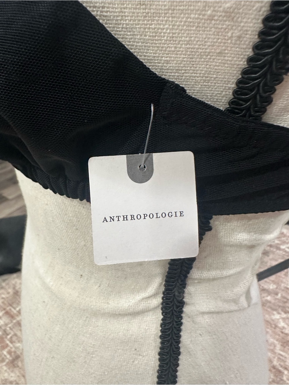 NWT BY ANTHROPOLOGIE BOW-SHOULDER MESH TRIANGLE BRA- SIZE Small Lingerie Black - Picture 5 of 10
